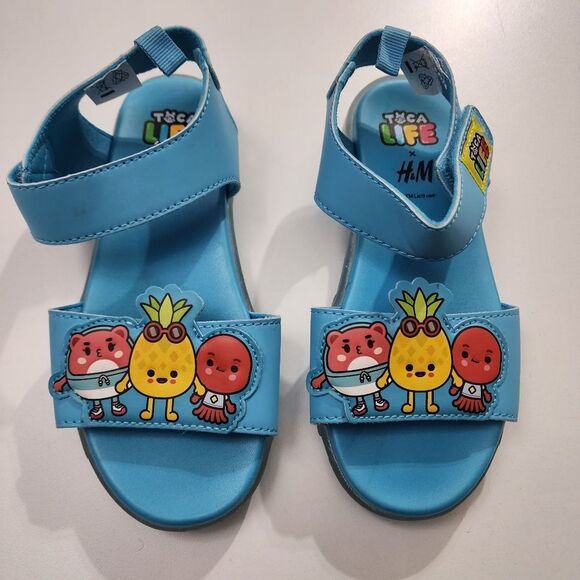 H&M Unisex Boys Girls Toca Life Blue Multicolor Light Up Sandals Size 11 - Picture 4 of 16